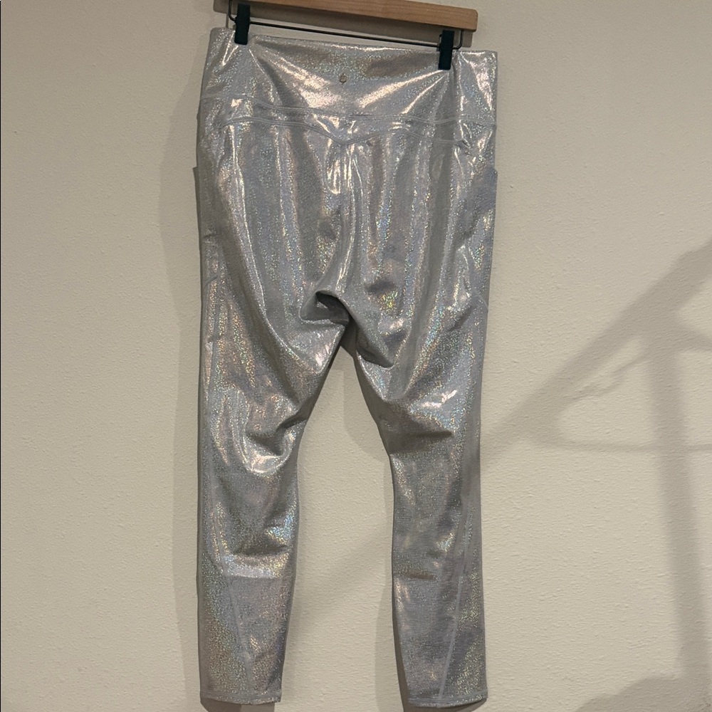 Fabletics Shimmering Silver Leggings - Picture 3 of 7